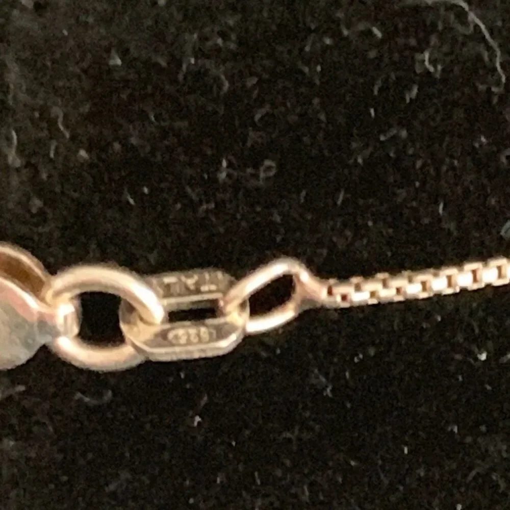 Sterling Silver 925 Heart Pendant Necklace Italy 18”‎